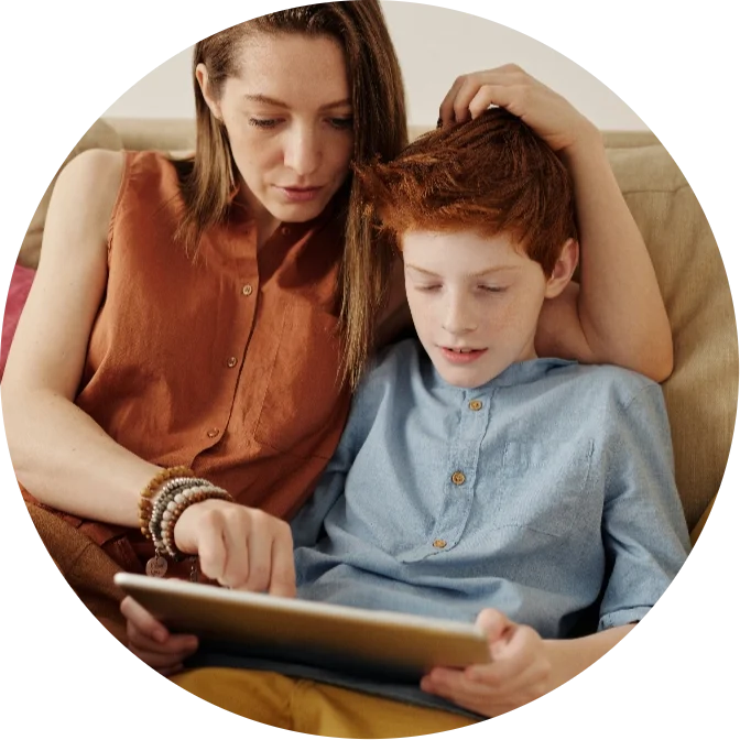 SEN Child with parent using online tool
