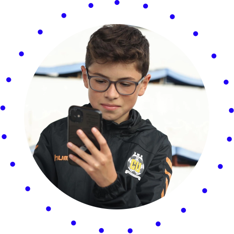 Young Cambridge United Supporter using the picturepath app